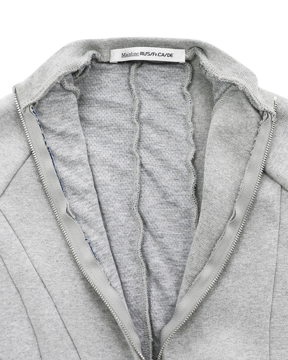 PANELLED CARDIGAN JACKET (GREY/NAVY)