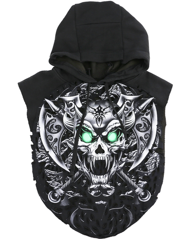 SKULL NO SLEEVE HOODIE 2 (BLACK) RADD LOUNGE 限定