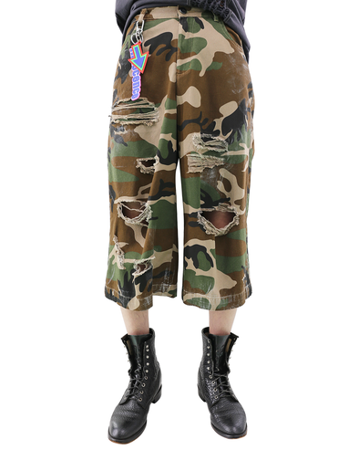 3/4 DAMAGED CAMO PANTS (CAMO) RADD LOUNGE 限定