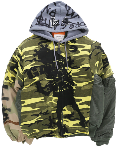 HARDCORE JACKET WITH HOODIE (YELLOW CAMO) RADD LOUNGE LIMITED