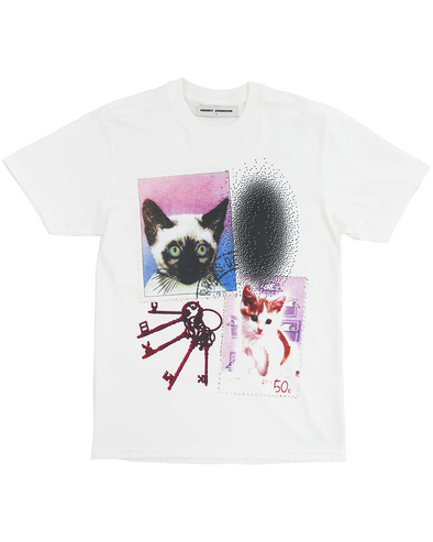 CAT STAMPS T-SHIRT (WHITE)