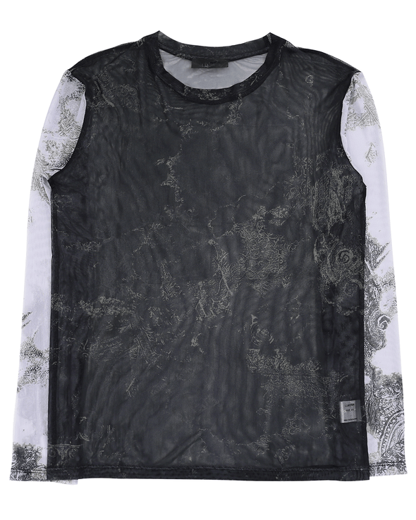 BEN MESH LONGSLEEVE TWO TONE (BLACK/WHITE)