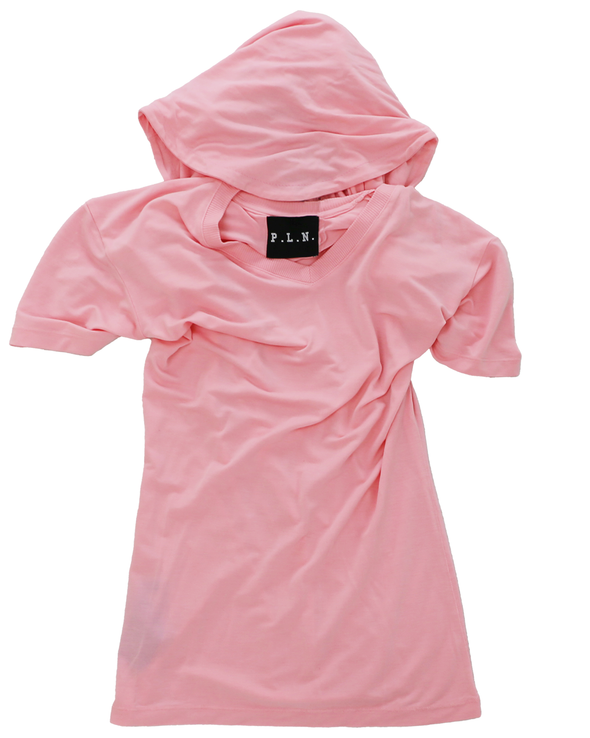 TIGHT HOODED T-SHIRT (PINK)