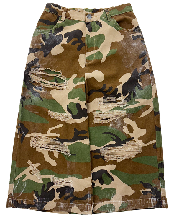 3/4 DAMAGED CAMO PANTS (CAMO) RADD LOUNGE 限定