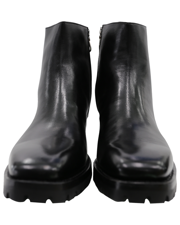 SQUARE TOE ZIPPER BOOTS (BLACK) RADD LOUNGE 限定