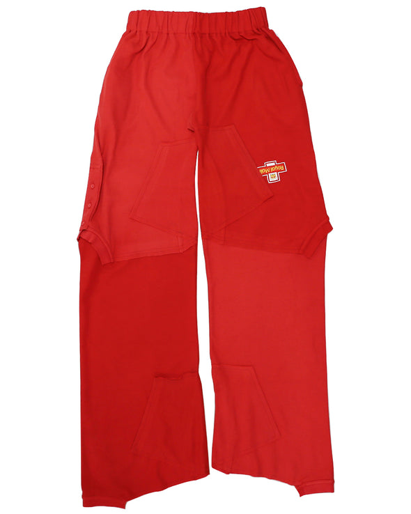 CUT UP POLO PANTS (RED)