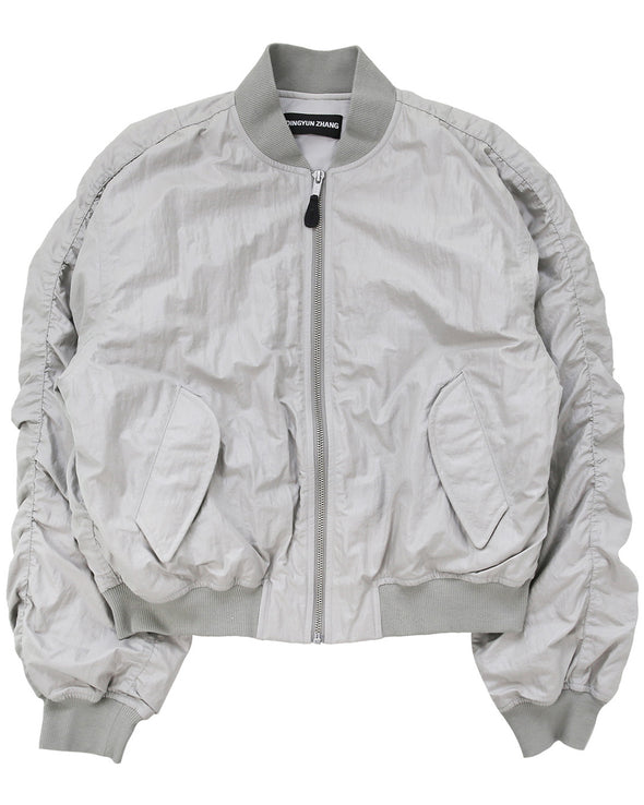 DINGYUN ZHANG / ディンユー・チャン - CROPPED BOMBER JACKET (GRAY