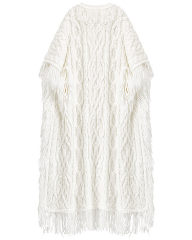 NUTEMPEROR - PONCHO SWEATER (WHITE) | RADD LOUNGE NUTEMPEROR - PONCHO SWEATER (WHITE) | RADD LOUNGE