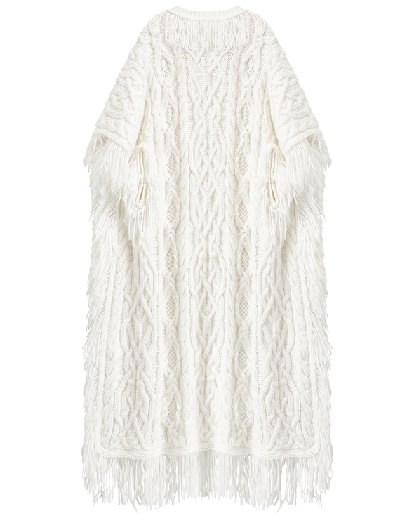 PONCHO SWEATER (WHITE)