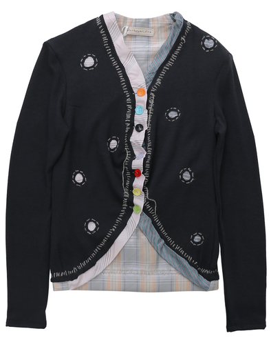 GARBAGE CORE / ガービッヂ・コア - INSIDE OUT CARDIGAN (BLACK) RADD