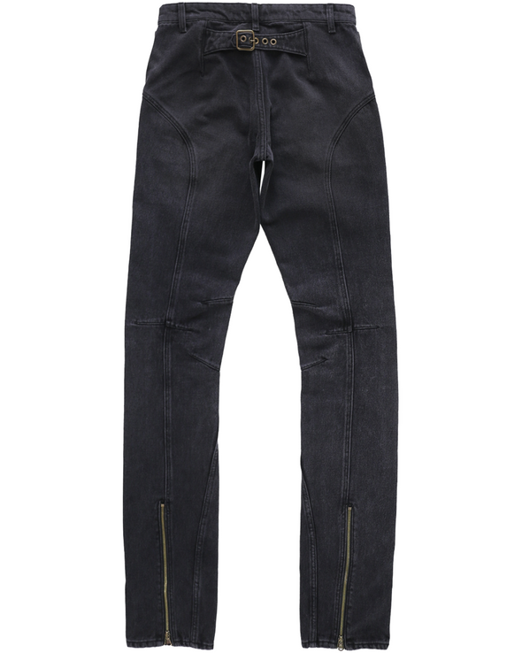 DENIM BIKER PANTS (BLACK)