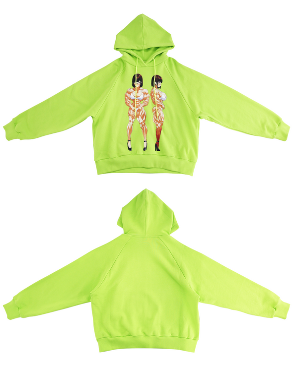 MUSCLE 2 GIRL HOODIE with Amanda del Valle (GREEN) RADD LOUNGE 限定