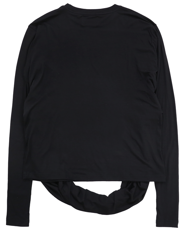 LONG SLEEVE SHIRT WITH PANEL (BLACK)