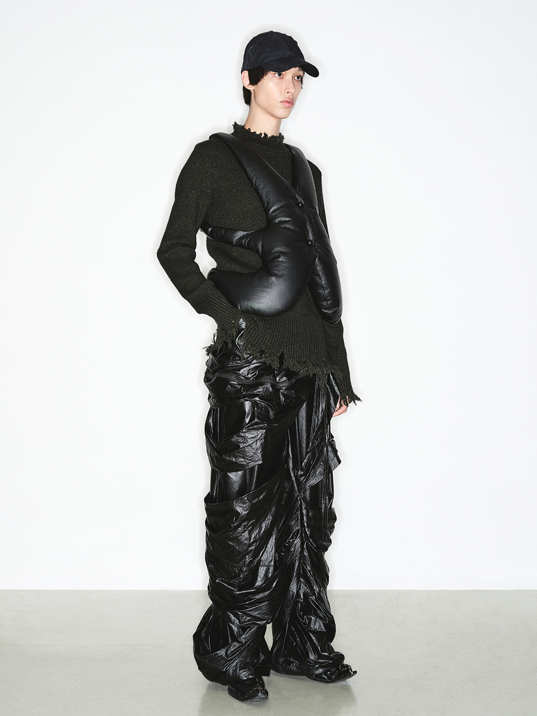 NUTEMPEROR PU LEATHER PUFFER DOWN VEST NUTEMPEROR PU LEATHER PUFFER DOWN VEST