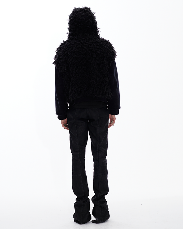 HOODIE WAXED JACKET (BLACK)