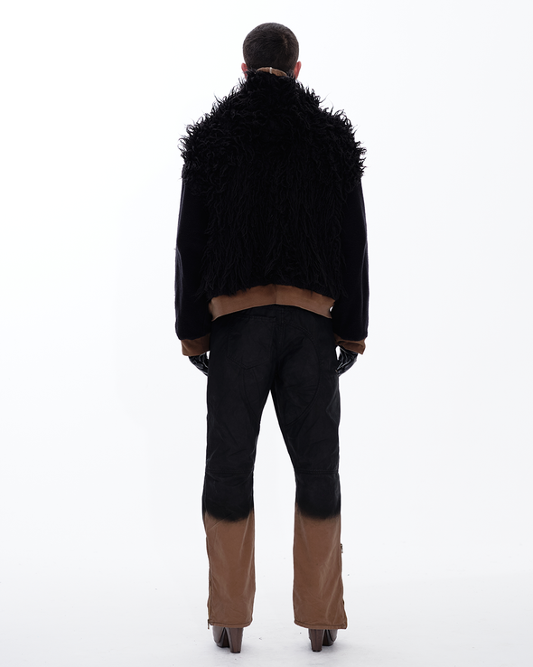 HOODIE WAXED JACKET (DARK BROWN)