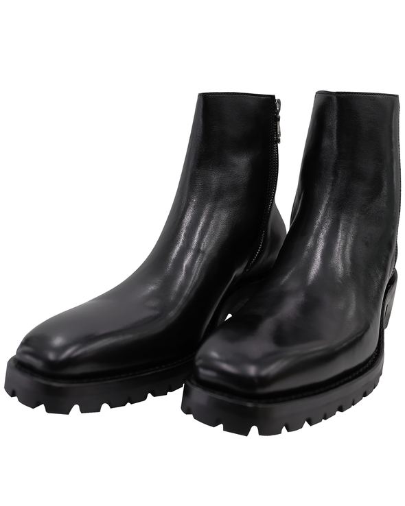 SQUARE TOE ZIPPER BOOTS (BLACK) RADD LOUNGE 限定