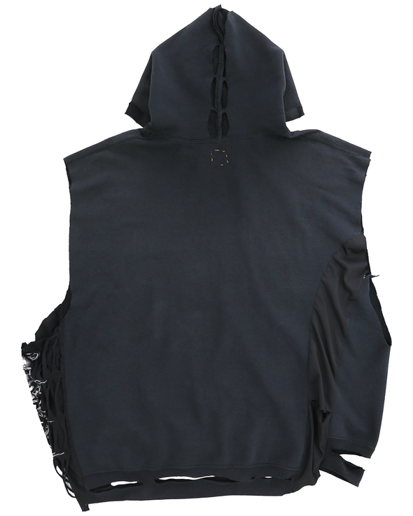 SKULL NO SLEEVE HOODIE 1 (BLACK) RADD LOUNGE 限定