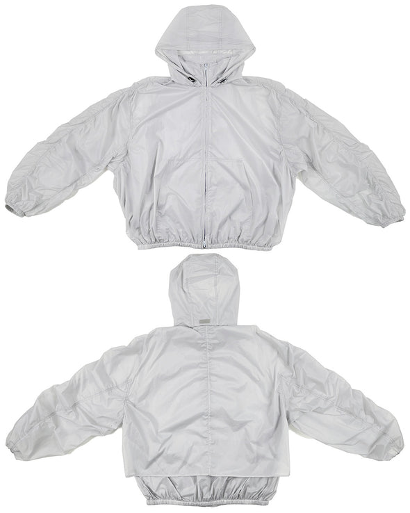 美品　JULYNINE フーディーブルゾン グレー DINGYUN ZHANG / ディンユー・チャン - TRACKSUIT JACKET (GREY
