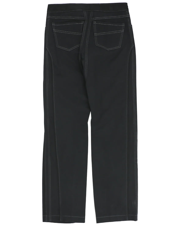 DENIM TROUSERS WITH PIPING DETAIL (BLACK)