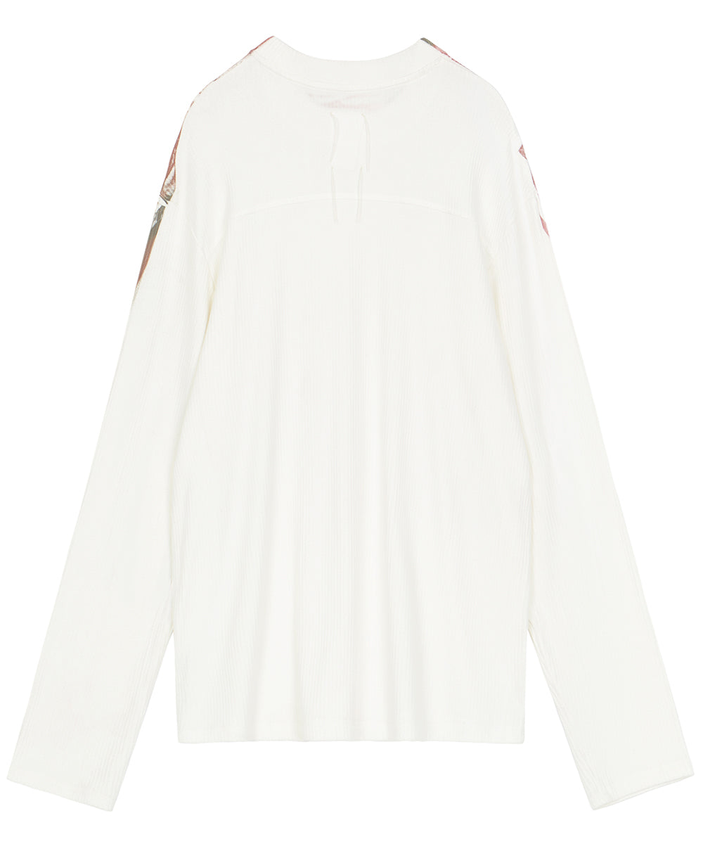 NUTEMPEROR / ナットエンペラー - LONG SLEEVE TOP (WHITE/RED) | RADD