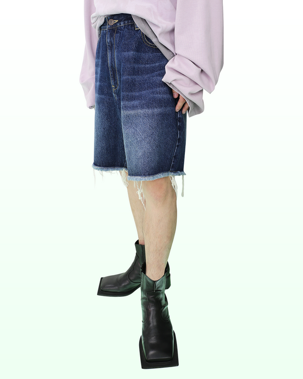 OVERSIZED DENIM SHORTS (INDIGO) RADD LOUNGE 限定