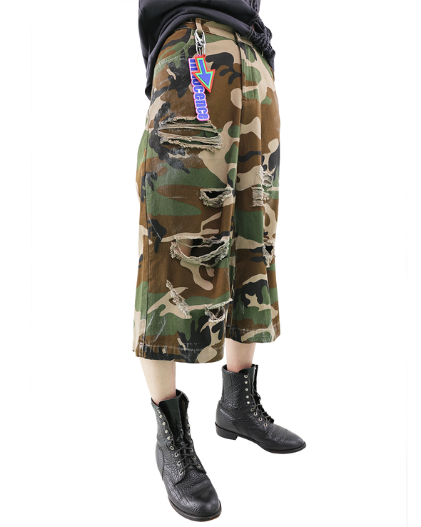 3/4 DAMAGED CAMO PANTS (CAMO) RADD LOUNGE 限定