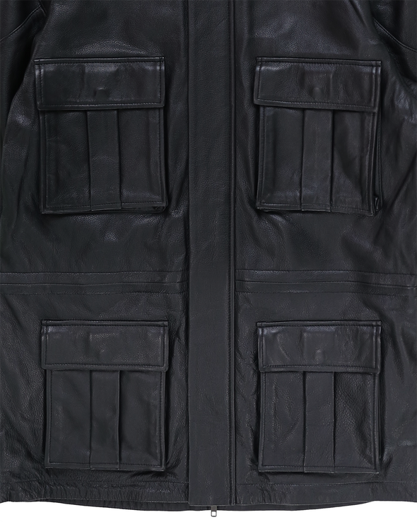 PARKA LEATHER JACKET (BLACK)