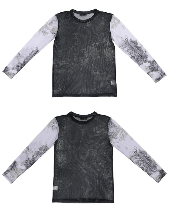 BEN MESH LONGSLEEVE TWO TONE (BLACK/WHITE)