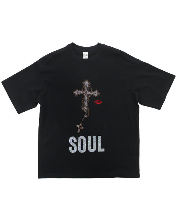 NIK KOSMAS / ニックコスマス - CROSS CRYSTAL SHIRT (BLACK) RADD