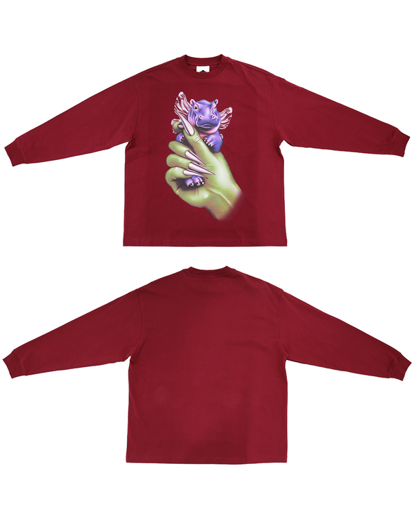 26 OVERSIZE LS T-SHIRT (WINE) RADD LOUNGE 限定