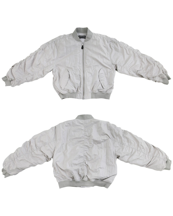 DINGYUN ZHANG / ディンユー・チャン - CROPPED BOMBER JACKET (GRAY