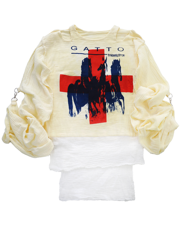 MUSLIN TOP LONGSLEEVE (CROSS 3) RADD LOUNGE 限定