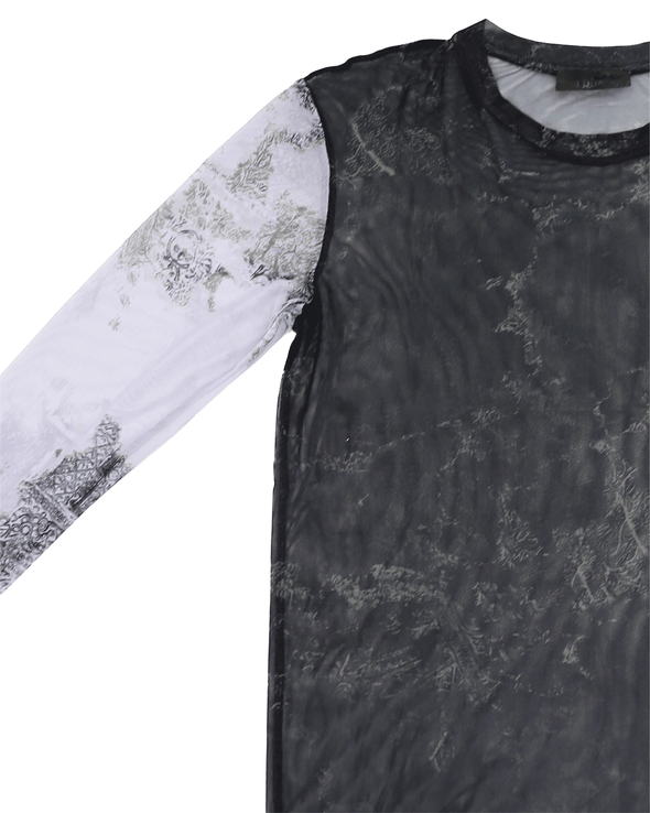 BEN MESH LONGSLEEVE TWO TONE (BLACK/WHITE)