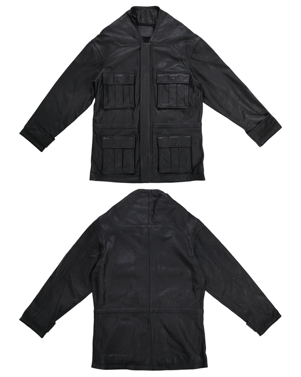 PARKA LEATHER JACKET (BLACK)