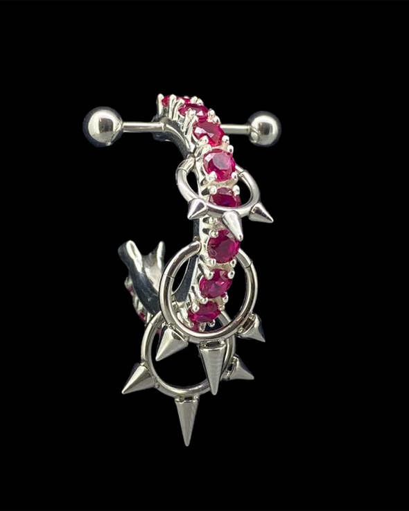 WHITE NOISE EARRING - HAZARD (RUBY)