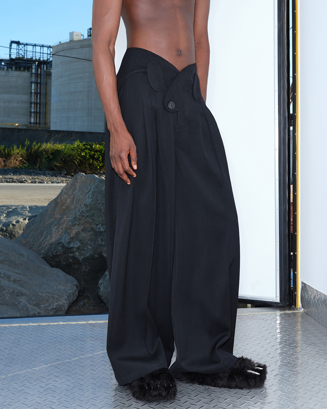 NUTEMPEROR / ナットエンペラー - WIDE TROUSERS (BLACK) | RADD LOUNGE NUTEMPEROR / ナットエンペラー - WIDE TROUSERS (BLACK) | RADD LOUNGE