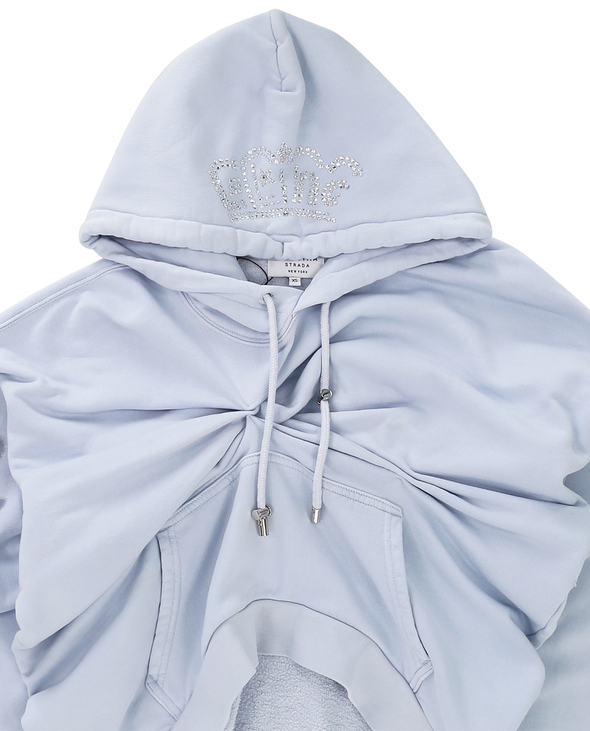 DRAPED HOODIE (SKY FLOWERS)