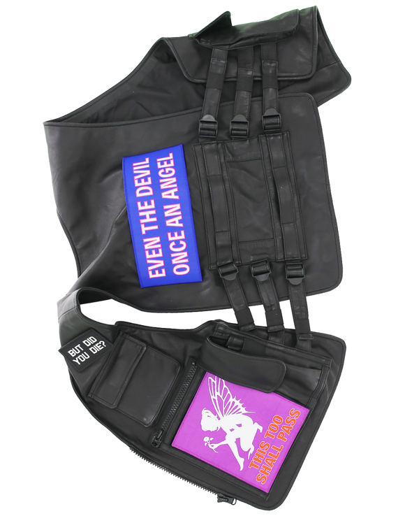 WAPPEN PATCH LEATHER VEST (BLACK) RADD LOUNGE 限定