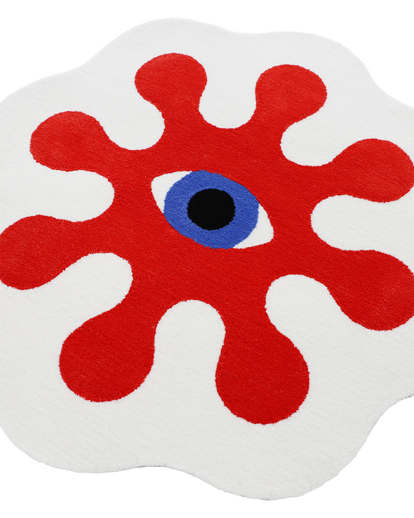 UNDEFINED RUG (WHITE/RED)