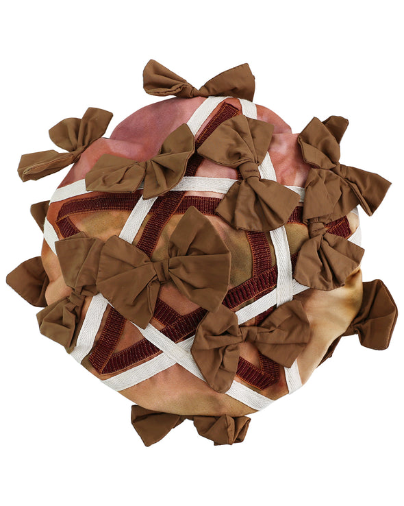 MOP BERET WITH BOWS (BROWN)