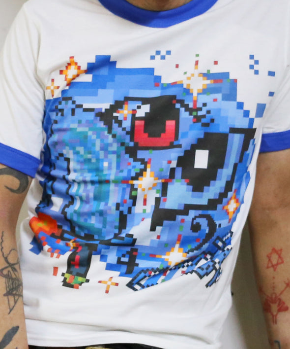 SYNTHESIS - WEB44 RINGER T-SHIRT (+2 pin) (BLUE/WHITE)