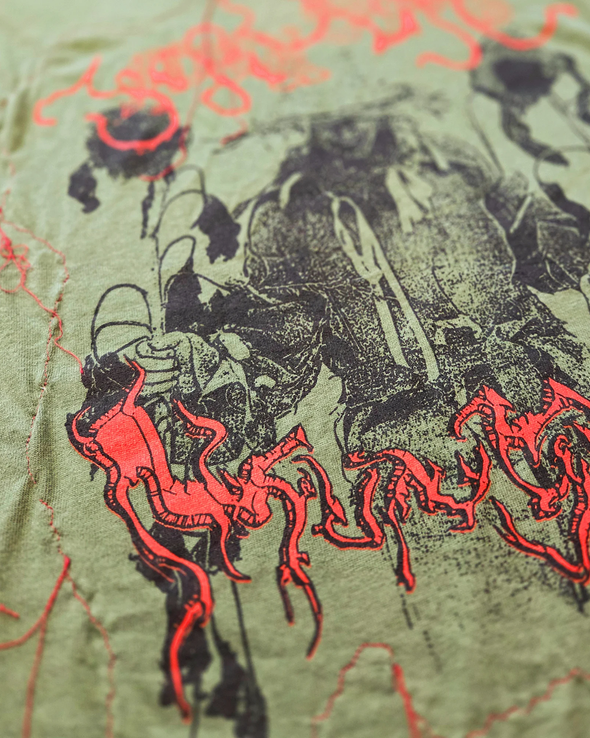 MUN SING FROLIC LONG SLEEVE (ARMY GREEN/RED) RADD LOUNGE 限定