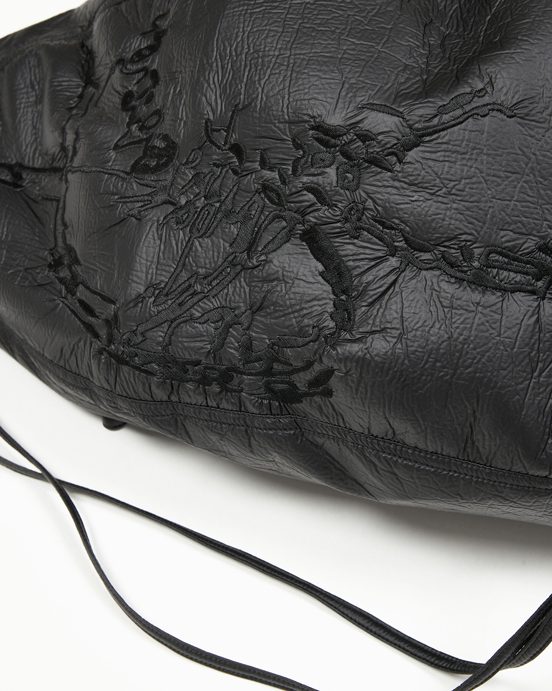 NUTEMPEROR+RADD LOUNGE - PU LEATHER EMBROIDERED BAG (BLACK) | RADD NUTEMPEROR+RADD LOUNGE - PU LEATHER EMBROIDERED BAG (BLACK) | RADD