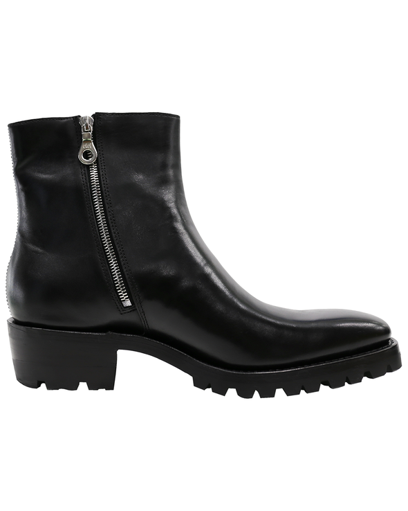 SQUARE TOE ZIPPER BOOTS (BLACK) RADD LOUNGE 限定