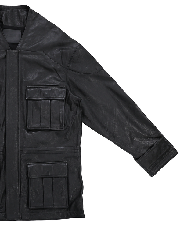 PARKA LEATHER JACKET (BLACK)