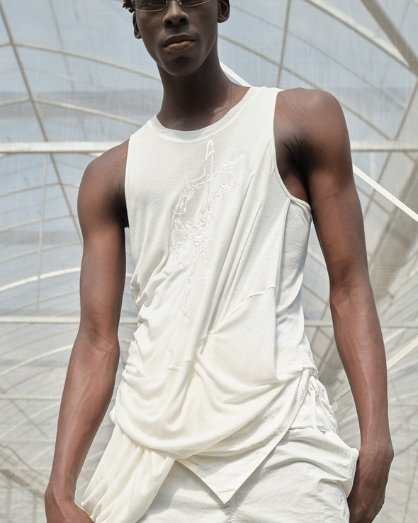 DRAPED TANK TOP (OFF WHITE)