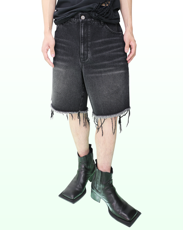 OVERSIZED DENIM SHORTS (BLACK) RADD LOUNGE Exclusive