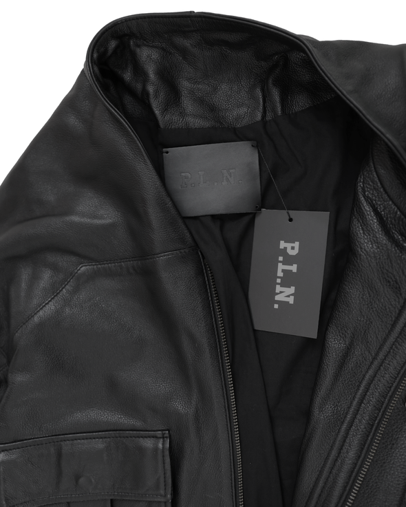 PARKA LEATHER JACKET (BLACK)