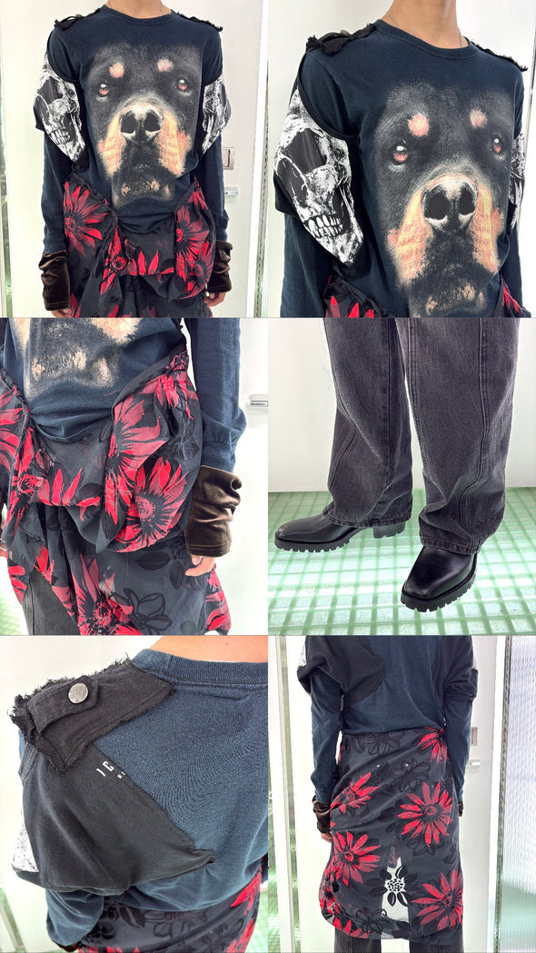 SQUARE TOE ZIPPER BOOTS (BLACK) RADD LOUNGE 限定